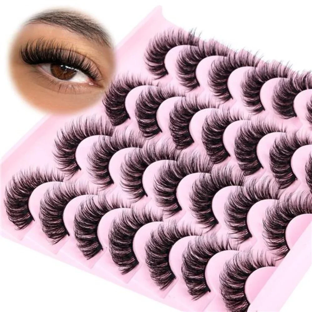 False Eyelashes Russian Strip Lashes Cat Eye Lashes Volume False Lashes D-Curly - Picture 3 of 7